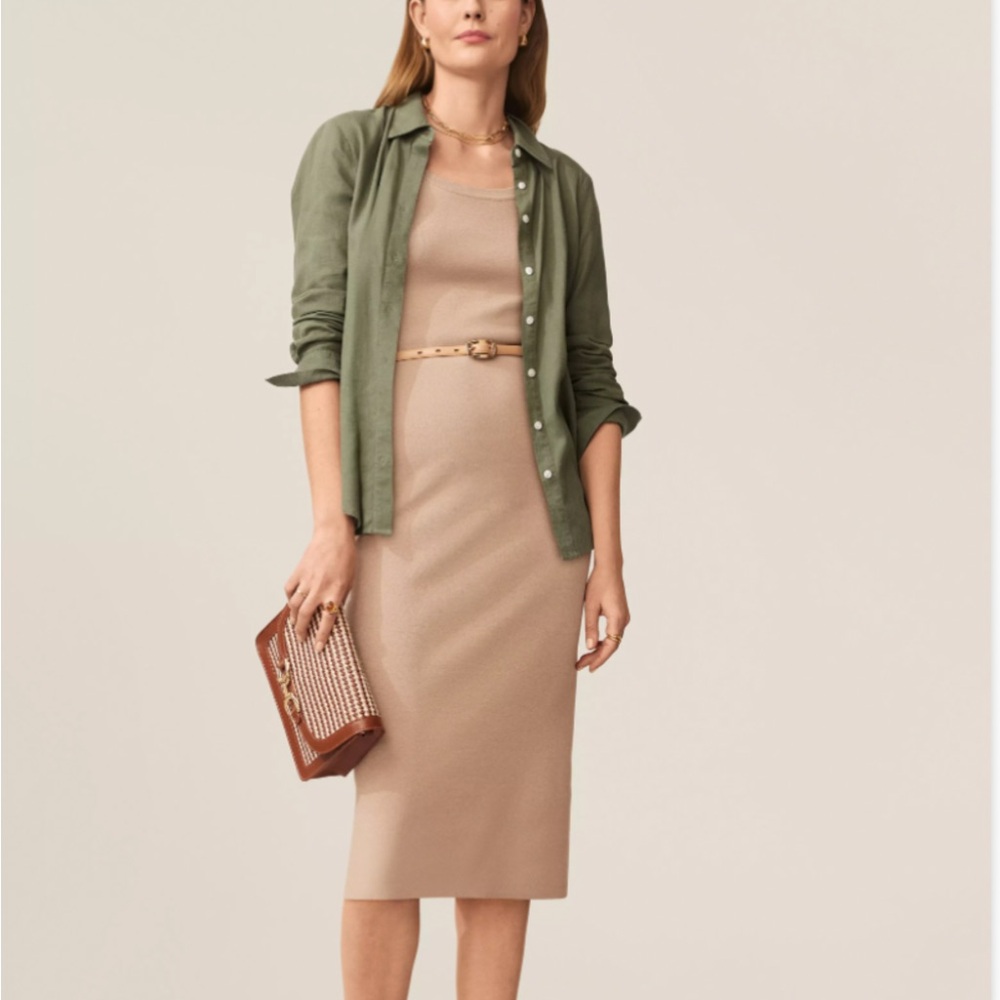 Tan Midi Dress Ann Taylor Weekend